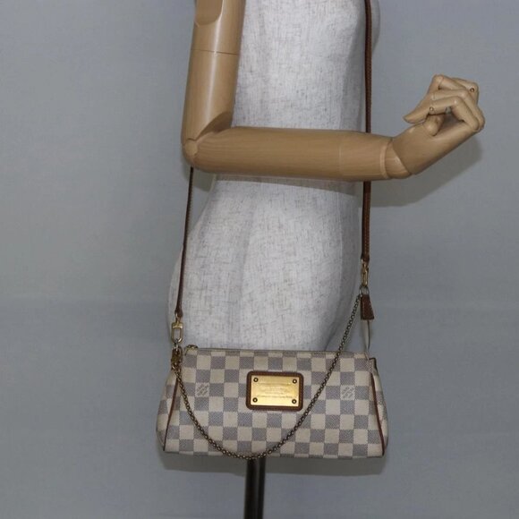 LOUIS VUITTON Damier Azur Eva Shoulder Bag 2way N55214 LV Auth 145918 - Picture 1 of 16